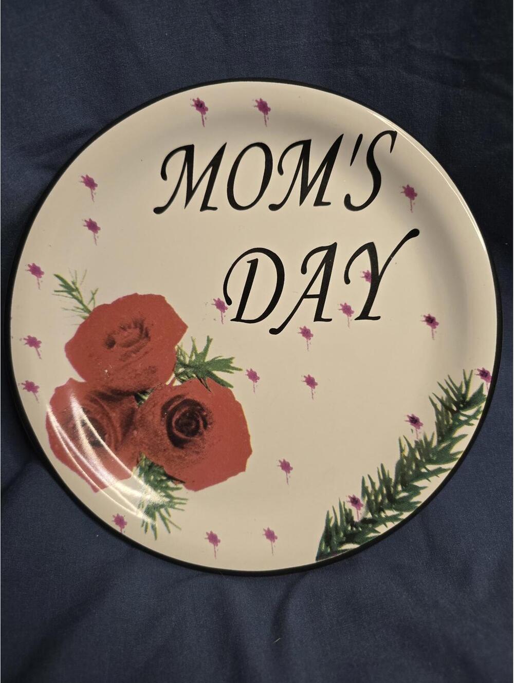 Decorative Mother's Day Plate with Floral Design